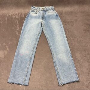 American apparel high waist Light Blue Denim Jeans women’s 24 100% cotton